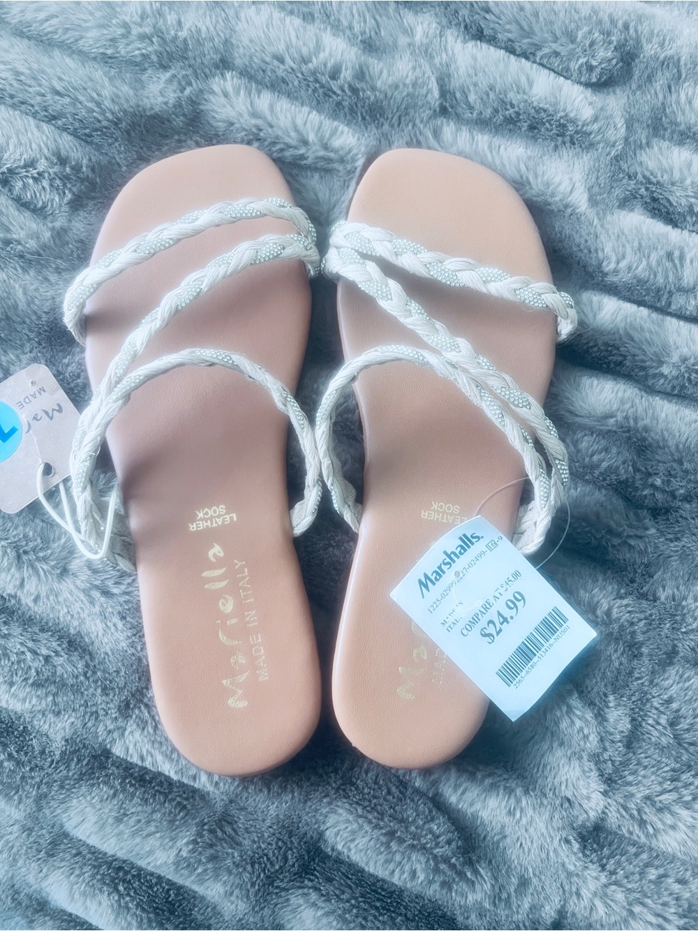 Marshalls Braided Strap Sandals in Blush